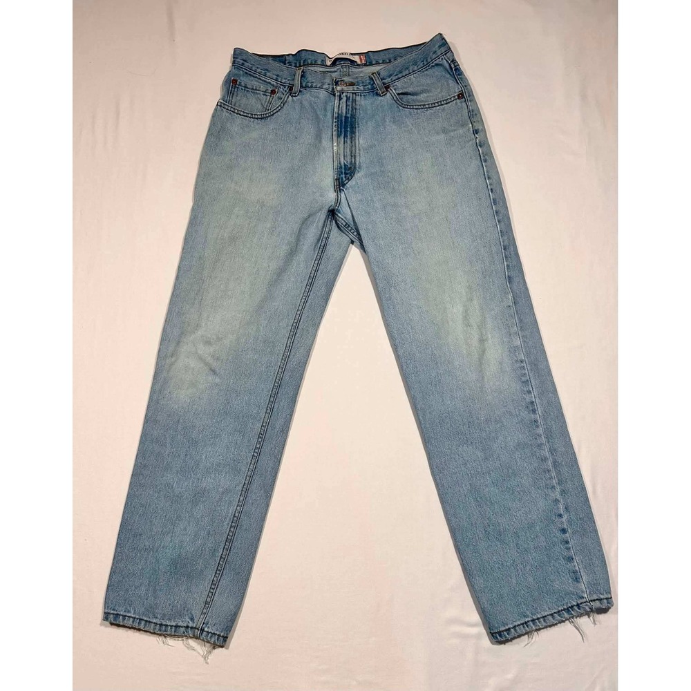 Levis 550 Relaxed Fit Light Wash Blue Denim Jeans Mens W36 L32 100% Cotton